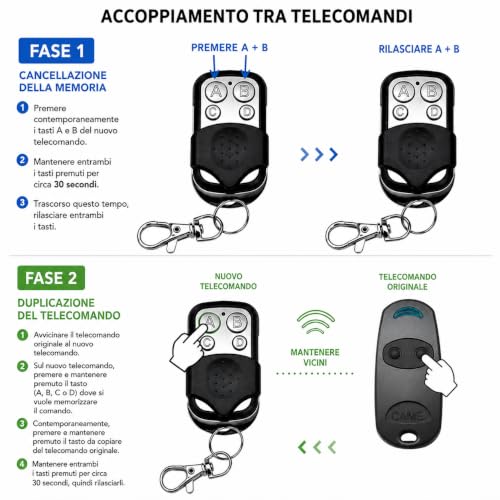 Kit de 20 télécommandes 433,92 MHz 4 Boutons avec Porte-clés – vue 4