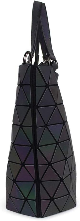 Handbag， bag，Folding Rhombic Handbag Irregular Luminous Bucket Bag Fashion Diagonal Package Multi-Pocket Capacity
