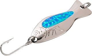 AL's Goldfish I100 Ice Fishing Jig/Spoon, Rust Proof with Single J Hook and Optional red tag. Flasher Effect Jigging Lure for Crappie, Perch, Panfish, Trout and Bass - 3/16 oz. 1-1/2"