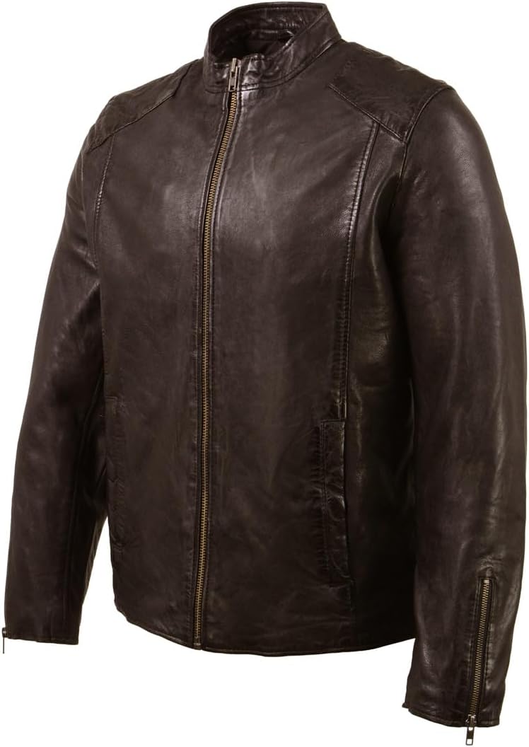 Milwaukee Leather Vintage SFM1803 Men's Brown Leather Moto Style Fashion Jacket - Image 5