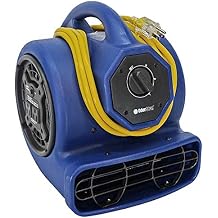 OdorStop Heavy Duty Air Mover, 3-speed with Yellow Power Cord w/Lighted End and Unbreakable Roto-Molded Design, Throws Air up to 100 Ft. OS1000B