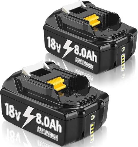 2X 18V 8.0Ah Ersatzakku für ma-Kita BL1860B BL1860 BL1840 BL1830 BL1815 BL1835 BL1860B BL1850B...
