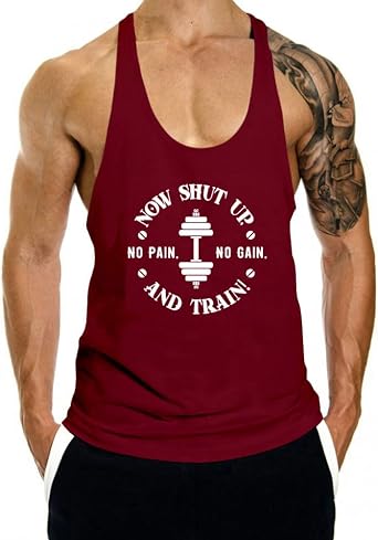 Mens Gym Workout Tank Tops Y-Back Muscle Tee Bodybuilding Stringer Fitness Sleeveless T-Shirts