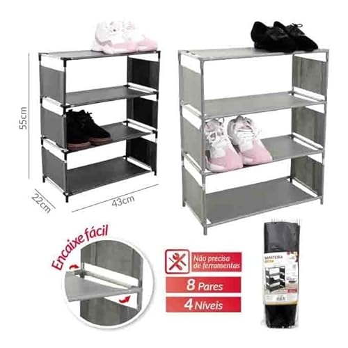 CASITA Estante Sapateira 8 Pares Organizador Lavanderia Quarto Rack Tnt