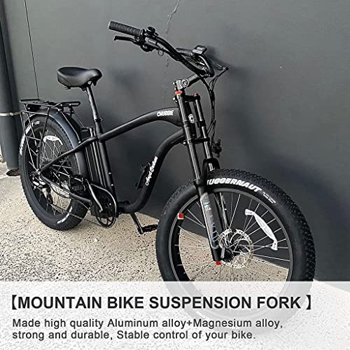 Lvtu Snow Bike Front Fork 26 Inch 4.0 Fat Tire Double Shoulder For Mountain Bike Beach Shock Absorber Bicycle Suspension Fork 135Mm (Color : Black) #TOP5