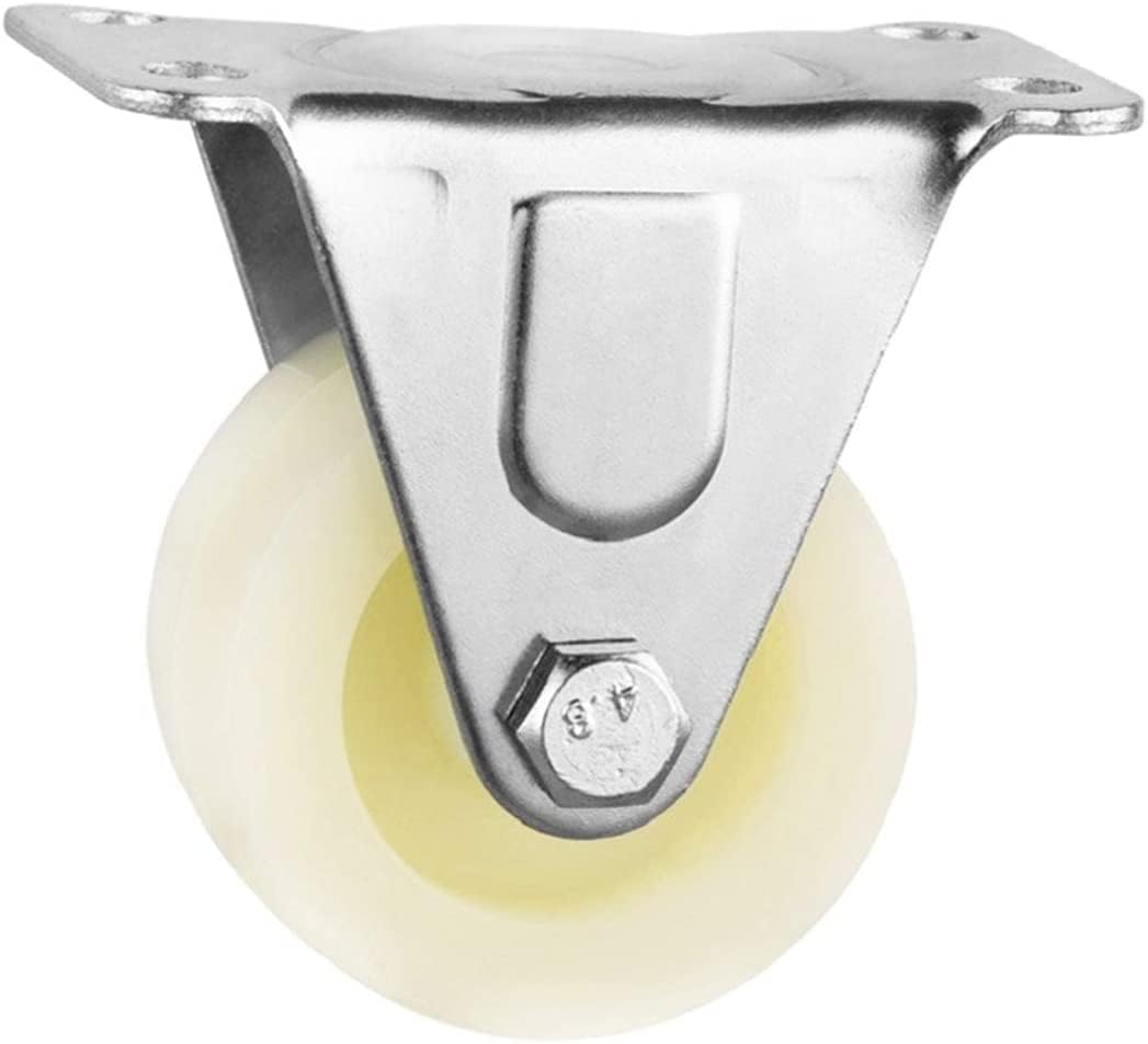 MOSHUO Swivel Caster Wheels 2 Inch PP Rigid Caster Wheels Non-Swivel Top Plates for Furniture and Workbench (Color : Beige, Size : 2 inch) (Color : Beige, Size : 2 inch)