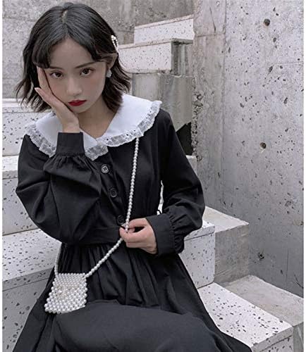 kawaii black dress Off-shoulder Black Ruffled Lace-Up Slouchy Goth Dress main image 1