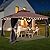 Outdoor Patio Gazebo 11'x13', Heavy Duty Waterproof Gazebo with Stable Steel Frame & Netting for Patio, Garden, Lawn, Party & Backyard (Chocolate)