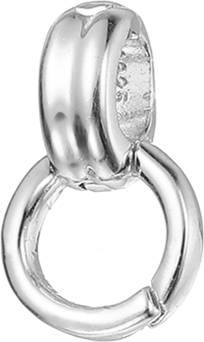 PATIKIL 14.5mm Bails for Jewelry Making, 925 Sterling Silver Pendant Bail Connector, Slider Pendants Clasp for Necklace Bracelet DIY Accessories, White Gold Tone (Double Bail Clasps)