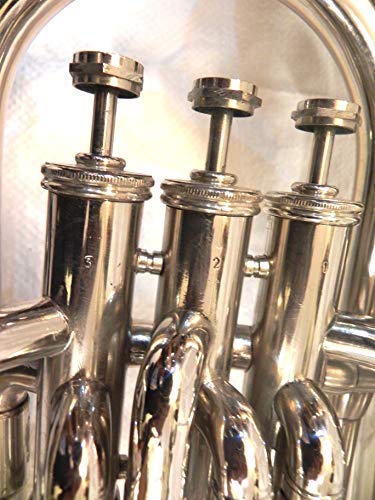 SILVER BRASS 3 VALVE EUPHONIUM WITH MOUTH PIECE AND CARRY BAG