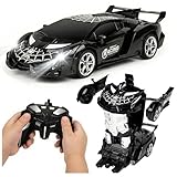 YEJUAWEN Remote Control car Toy, Suitable for Boys and Girls Aged 3-12, 2.4GHz Transforming Robot car Supports Gesture Sensing and 360° Rotation EN02 (Black)