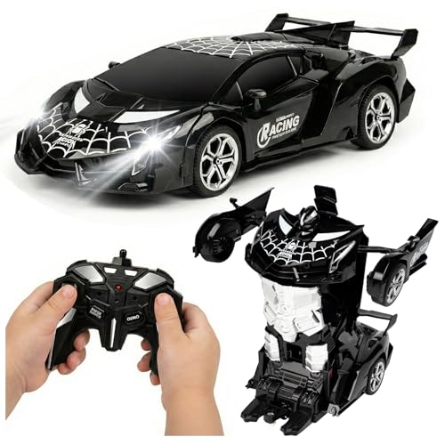 YEJUAWEN Remote Control car Toy, Suitable for Boys and Girls Aged 3-12, 2.4GHz Transforming Robot car Supports Gesture Sensing and 360° Rotation EN02 (Black)