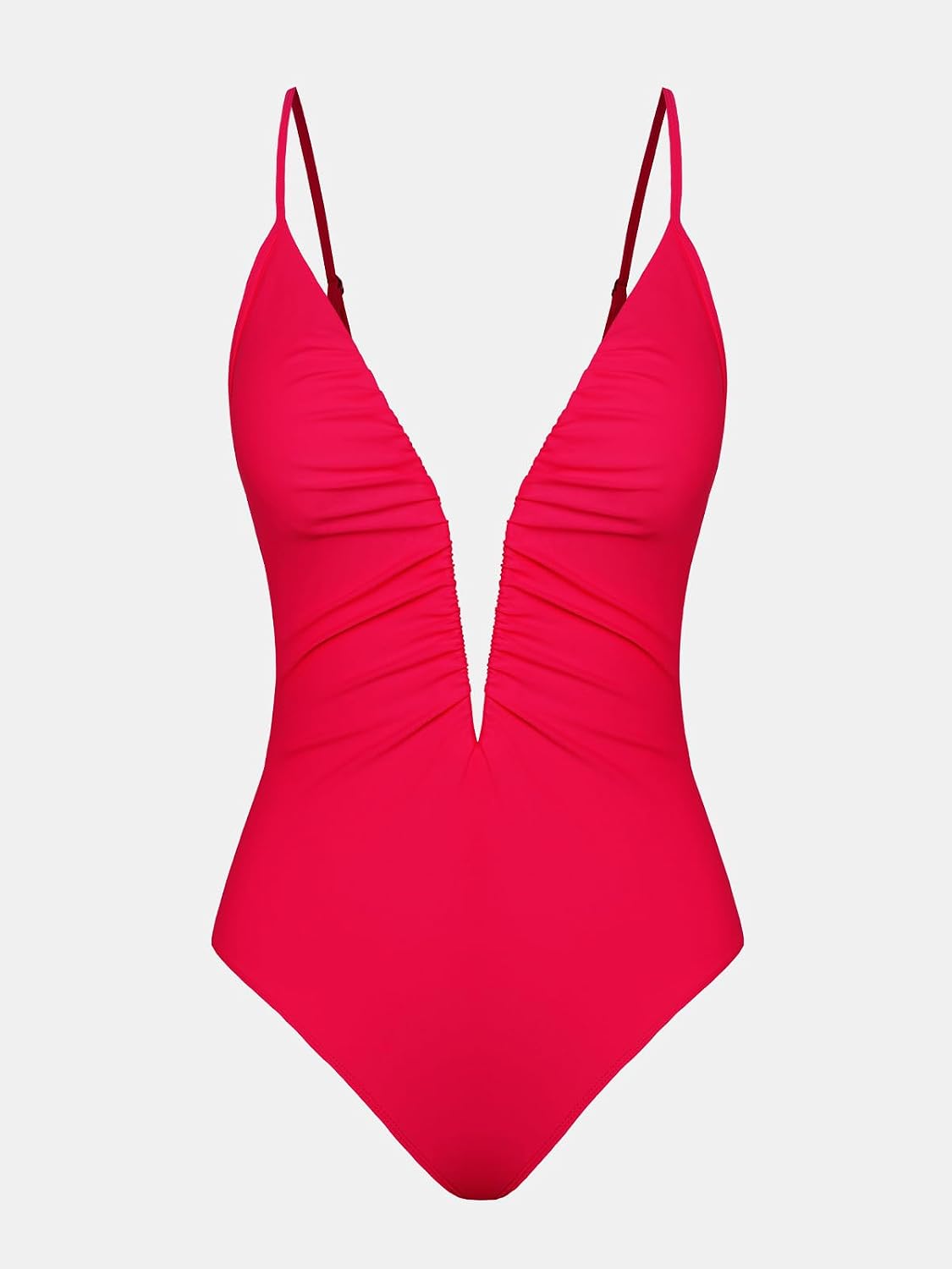 CUPSHE Women's One Piece Swimsuit Deep V Wire Push Up Bathing Suit Tummy Control Retro Slimming Swimwear Ruched thumbnail