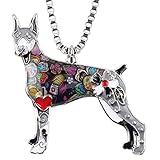 🐶 Hunde KETTE BUNT LÄNGE ist 50cm (+ 7cm) mit einem GROßER ANHÄNGER HUNDE (50mm x 37mm) gemacht 🐾