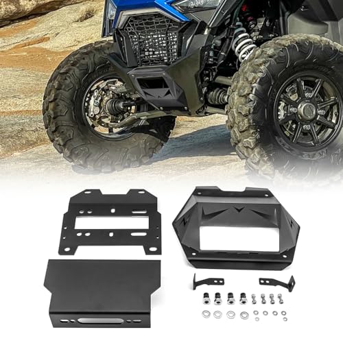 WeiSen Winch Mounting Bracket Plate with Metal Cover Panel Compatible with Polaris RZR Pro Turbo R 4 2022-2025