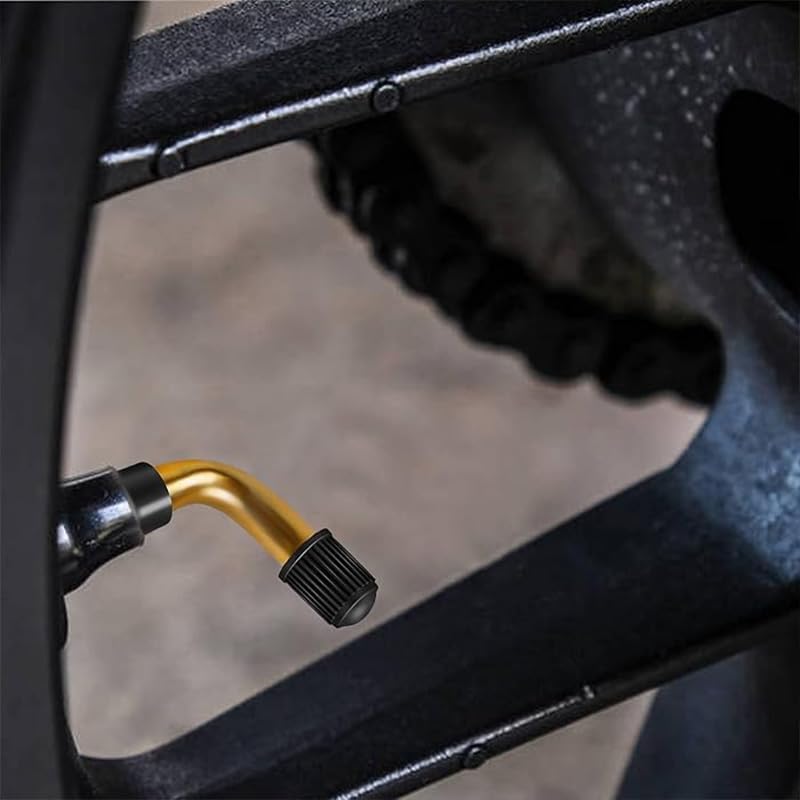 2 Pack PVR70 Valve Stem Bent - PVR50/PVR60/PVR70 90-Degree Angled Brass Stem Snap-in Rubber Base - Universal with Most Tubeless Tire Rim (Applicable Diameter 10mm) (PVR70 x 2)