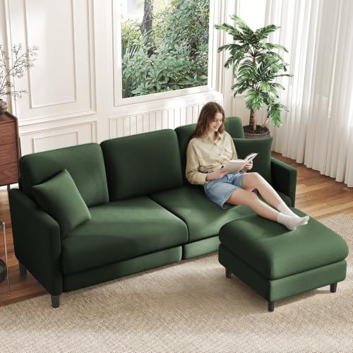 Image of Welzona Couches for Living Room, 83 inch Teddy Sofa Couch with Storage Ottoman