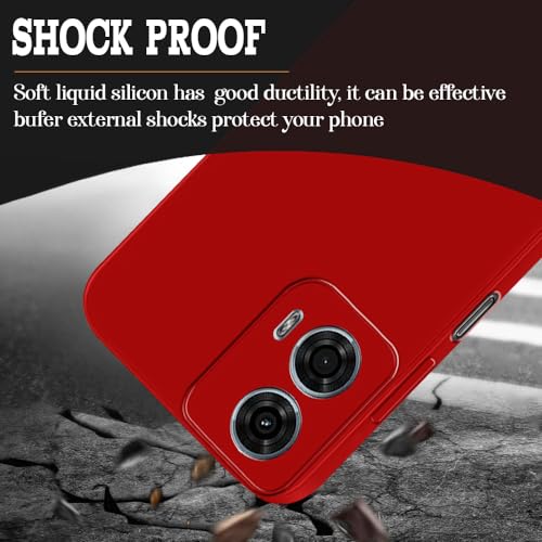 Image of Back Cover for Motorola Moto G24 4G / G24 Power 4G | Full Camera Protection | Premium Liquid Silicon Case | Flexible Bumper Case for Motorola Moto G24 4G / G24 Power 4G (Red)