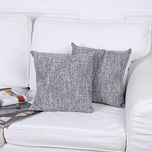 Weixinhai 2 Pack Burlap Linen Throw Pillow Covers 22X22 Inch Home Decorative Square Pillowcase, With Invisible Zipper For Sofa, Car, Camping, Office #TOP2