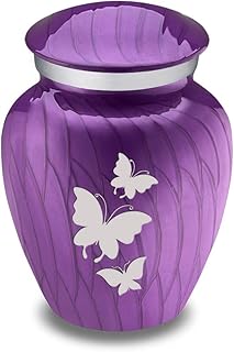 GetUrns Keepsake Mini Butterfly Cremation Urn for Ashes (Pearl Purple)
