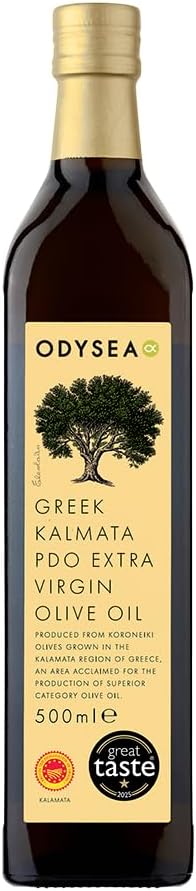Odysea PDO Kalamata Extra Virgin Olive Oil, Glass Bottle (500ml)