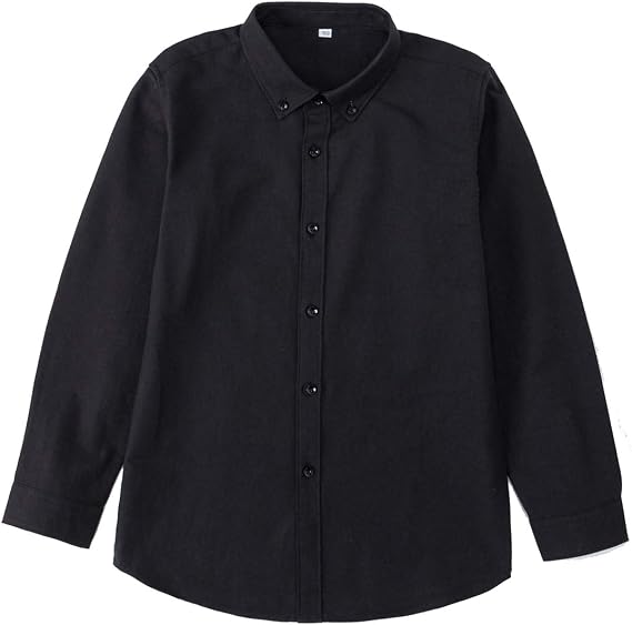 Amazon ボーイズ シャツ オックスフォード 半袖シャツ 男の子 キッズ 子供服 黒 白 無地 ワイシャツ フォーマル ボタンシャツ 春夏秋冬 カジュアル 入学式 卒業式 発表会 1cm 160cm シャツ 通販