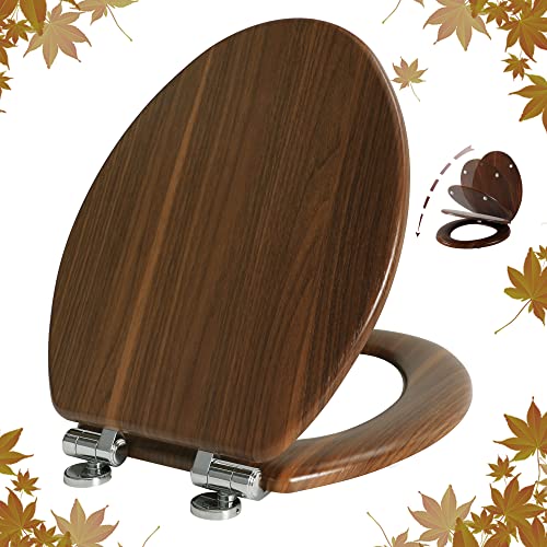 Elongated Toilet Seat Molded Wood Toilet Seat with Quietly Close