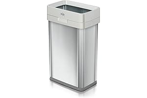 Clorox Commercial Bathroom 13 Gallon Narrow Stainless Steel Odor Protection Trash Can...