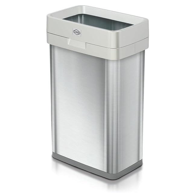Clorox 13 Gallon Trash Can - 50L Slim Open Top Garbage Bin for Commercial Spaces Kitchen Office -