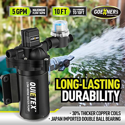 RV Water Pump, 12V DC Water Pump Quiet, 5GPM 45 PSI Water Diaphragm