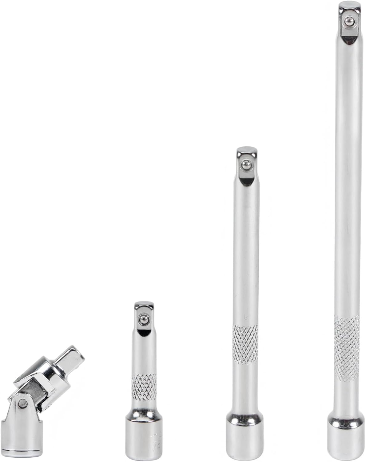 1/4 Inch Drive Extension Bar Set, Socket Extension Set Include 2, 4, and 6 Inch Extensions and 1/4 Inch Drive Universal Joint Sockets, 4 Piece Set