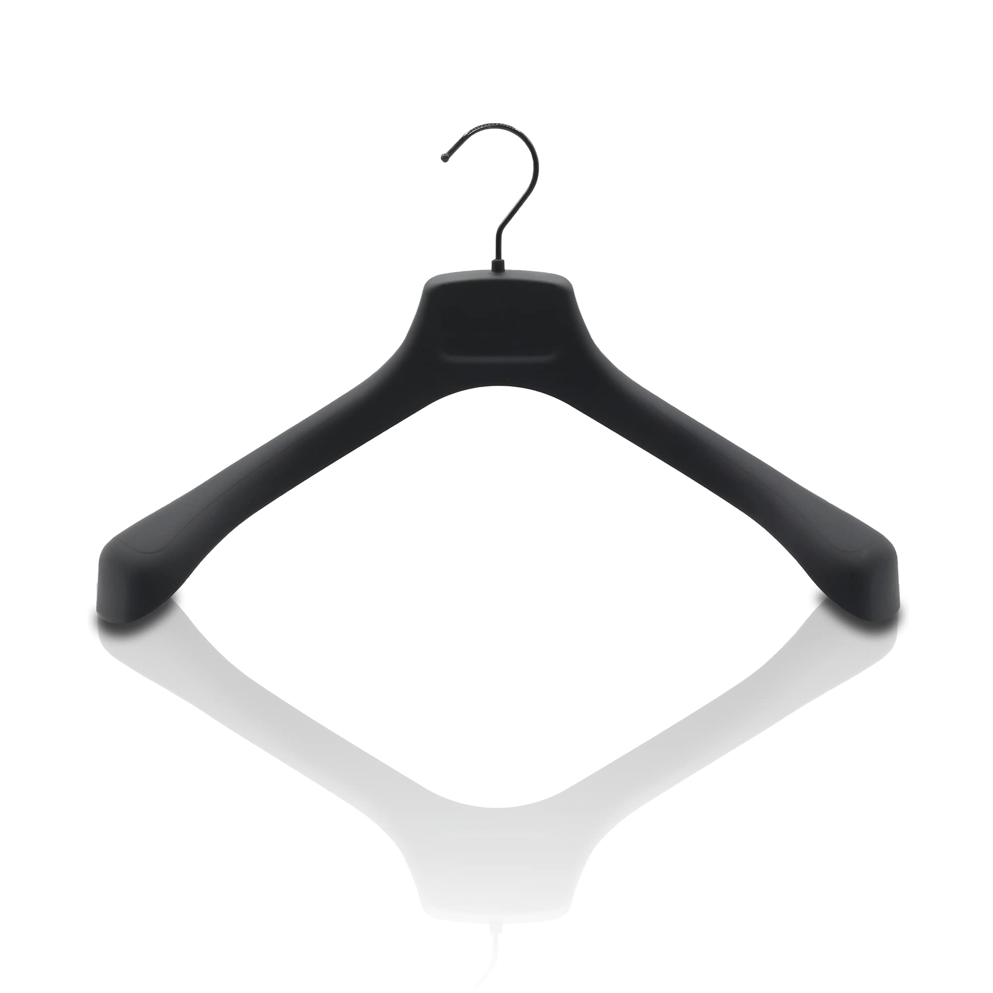 Kiroplast 6 Grucce Gommate Nero Appendini Capospalla Spalla Larga Opache Antiscivolo Stampelle Ometti Cappotti Giacche 42cm