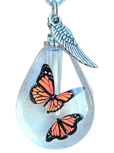 Monarch Butterflies Angel Wing Cremation Jewelry Necklace