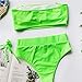 ZGMYC Women 2 Piece Sexy Underboob Cut Out Bikini Swimwear Fashion Patchwork Bathing Suit (Neon Green, Small)