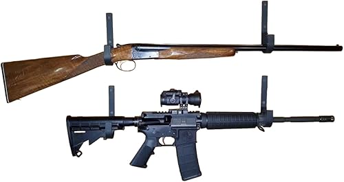 Miniatura 8 de Percheros para armas de montaje en pared, ganchos de acero y metal, para almacenamiento de armas de fuego, palanca de escopeta, cargador de