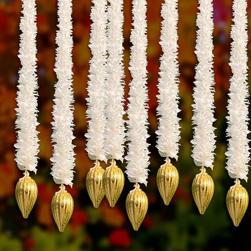 Image of Rajasthan Kraft Artificial Gajra Hanging with Golden Lotus Pack of 5 |39 Inch Long, Traditional Festival & Wedding Home Dcor for Diwali, Makar Sankranti, Pooja & Griha Pravesh(GJ-26-5)