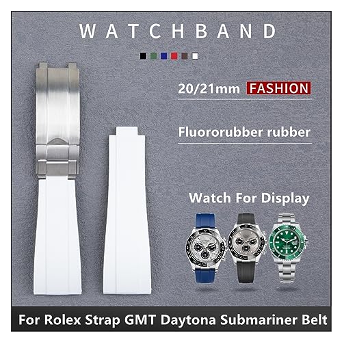 Bracelet FKM 21mm étanche et résistant avec boucle déployante