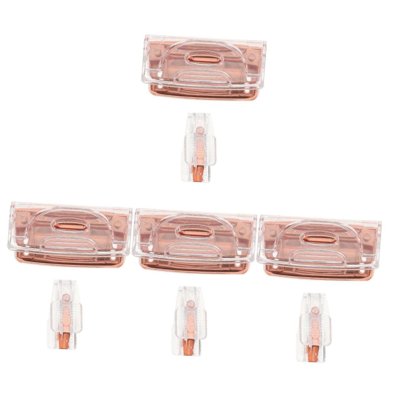 4sätze Bürobedarf Transparente Roségold Heftgerät Stanzer Tragbarer Hefterentferner Stilvolles Büro-accessoire Für Präzises Heften Und Lochen Für Professionelles Arbeiten