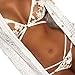 Lingerie Set , toraway Lace Sheer Vest Bra Top + Thongs Set Underwear Suit (Small, White)