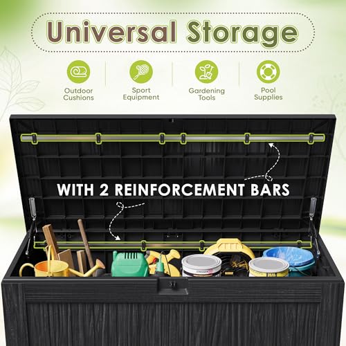 Image of Devoko 125 Gallon Outdoor Storage Box, Waterproof Resin Deck Box
