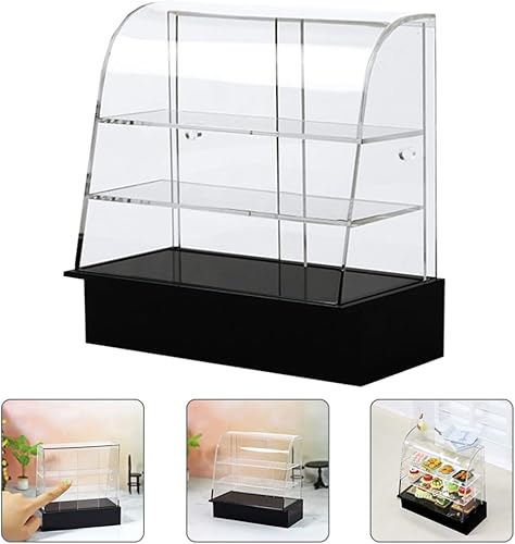 Miniatura 6 de Toyvian Vitrina de pastelería Vitrina de pastelería Mini vitrina de alimentos Modelo Miniatura Pastelería Panadería Donut Cookie Vitrina para