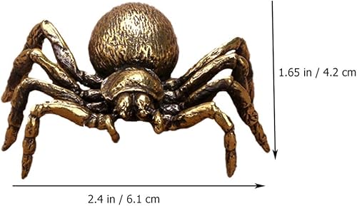 Miniatura 2 de TOYANDONA Estatua de araña de latón de caracol de latón, estatua de Feng Shui, escultura animal, riqueza, ornamento, araña, decoración del hogar,