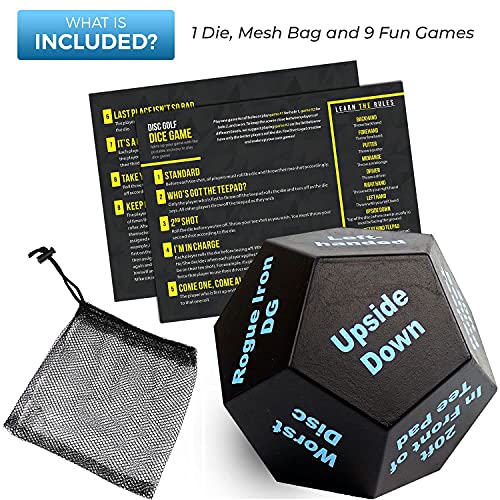 Rogue Iron Sports Disc Golf Dice Die Game (Black W/Blue Text) #TOP1