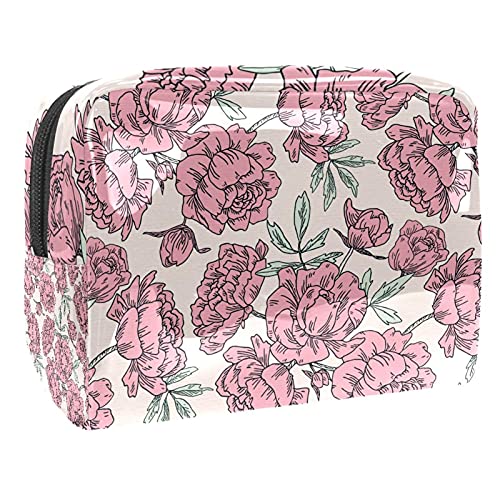 Trousse à maquillage roses rouges Vanity zippé pour femme