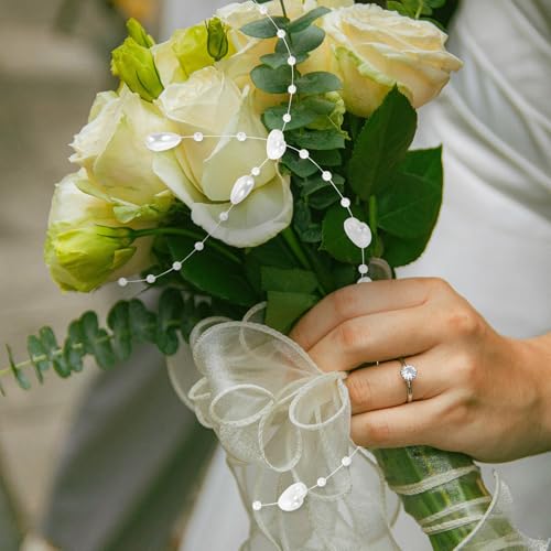 Guirlande de perles cœur blanc chaîne décorative mariage fête bouquet - 7