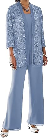 3 Pcs Mother of the Bride Pant Suits for Wedding Plus Size Mother of Groom Pant Suits Wedding Formal Outfits