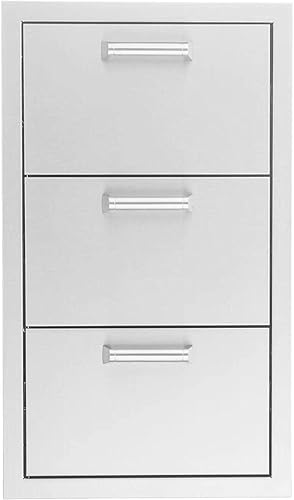 BBQGUYS Signature - Cajón de acceso triple de acero inoxidable de 16 pulgadas - Contempo