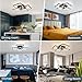 CANEOE LED Deckenleuchte,Dimmbar mit Fernbedienung & APP 4-Quadrat Deckenleuchte 55W 5000LM, Schwarz Deckenlampe für Wohnzimmer, Schlafzimmer, Küche, Flur, Balkon, Esszimmer, 3500-6500K