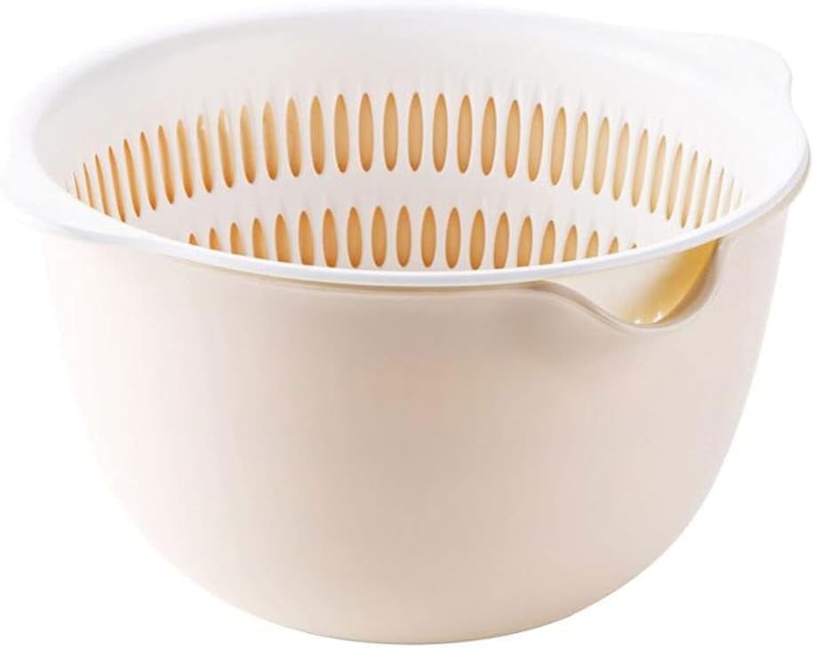Kitchen Strainers Double Drain Basket Vegetables Fruit Washing Strainer Sink Storage Food Wash Colanders Kitchen Tools(Grey)