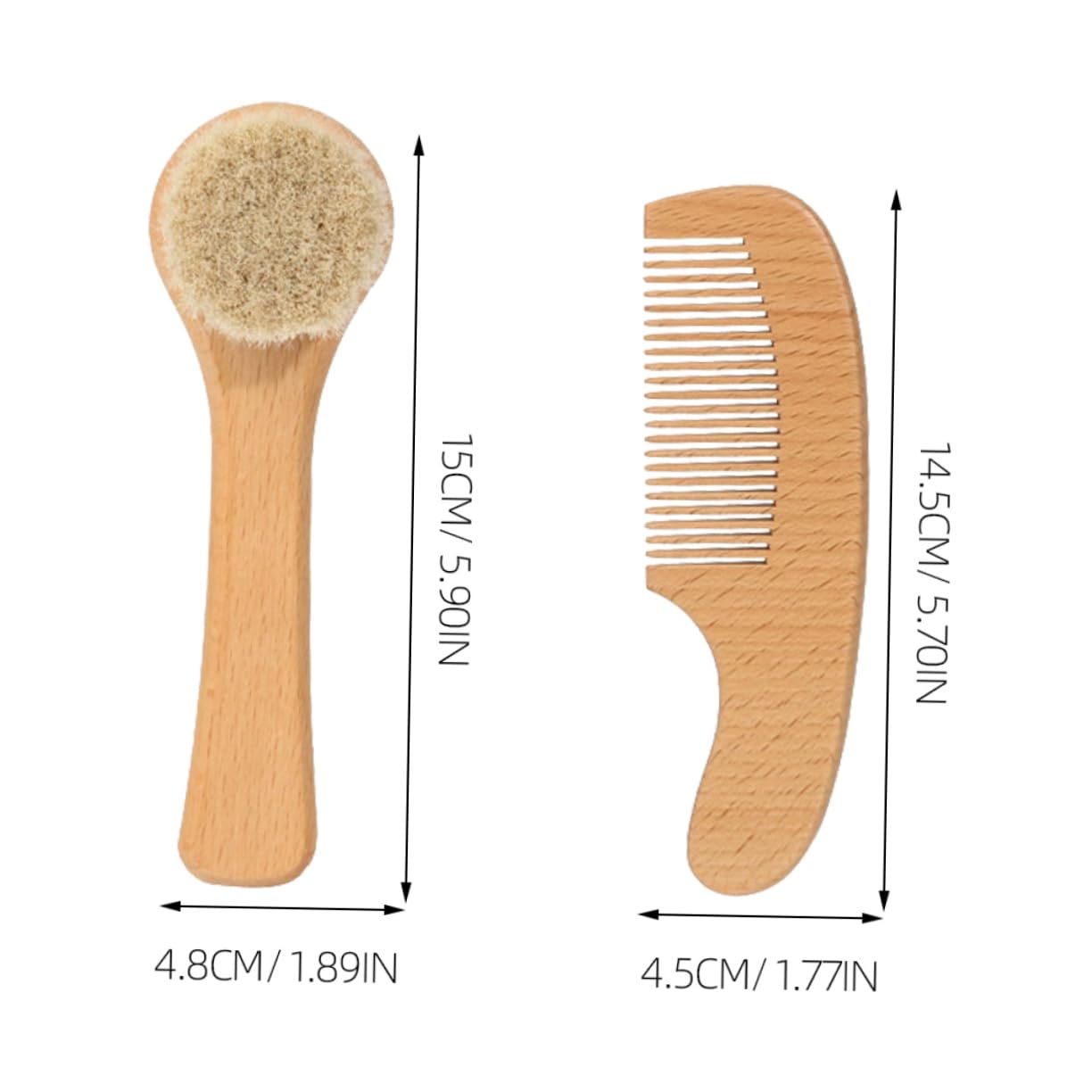 FOMIYES Gentle Newborn Grooming Tool Soft Bristle Brush and Comb Hair Washing Brush Bathing Kit
